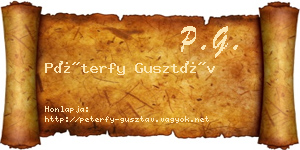 Péterfy Gusztáv névjegykártya